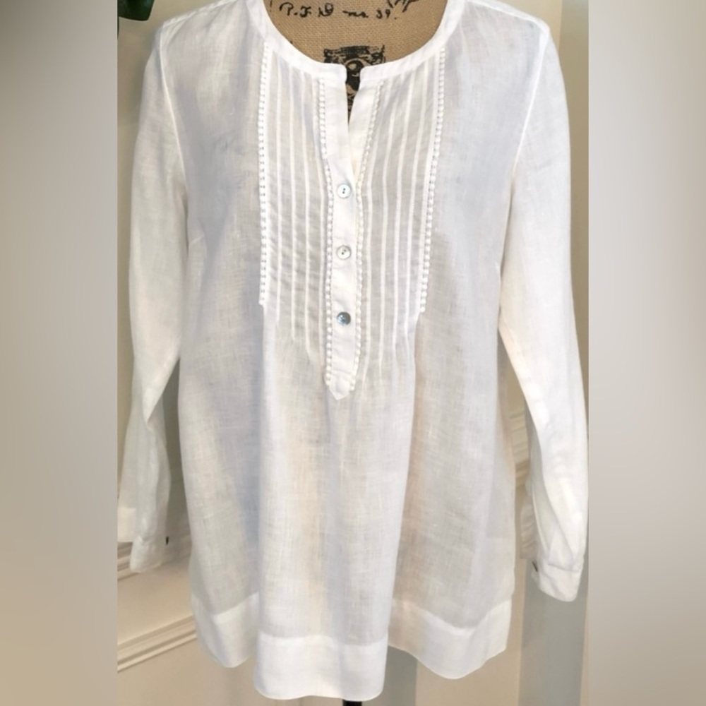 J. Jill Pure Linen Romantic Blouse Sz XL NWT